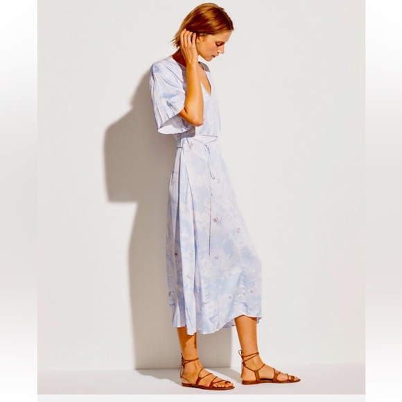 Vince Dresses & Skirts - Vince Painted Magnolia V-Neck Midi Dress